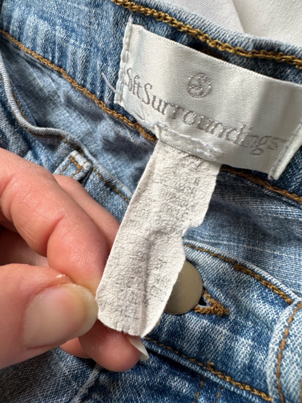 Soft Surroundings Light Blue Denim Flare Jeans - Picture 5 of 6